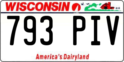 WI license plate 793PIV