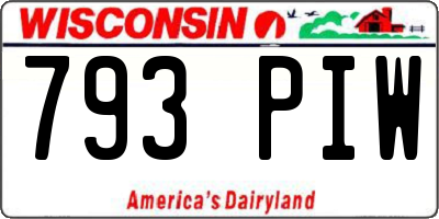 WI license plate 793PIW