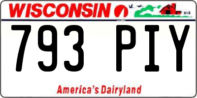 WI license plate 793PIY