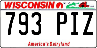 WI license plate 793PIZ