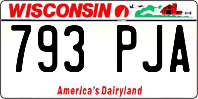 WI license plate 793PJA