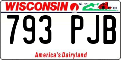 WI license plate 793PJB