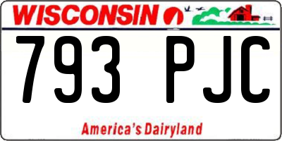 WI license plate 793PJC