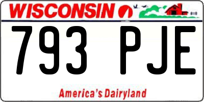 WI license plate 793PJE