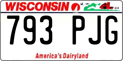 WI license plate 793PJG