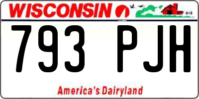 WI license plate 793PJH