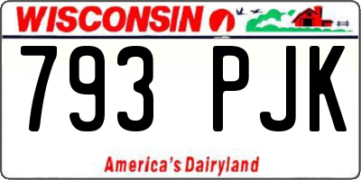 WI license plate 793PJK