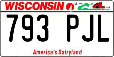 WI license plate 793PJL