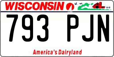 WI license plate 793PJN
