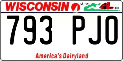 WI license plate 793PJO