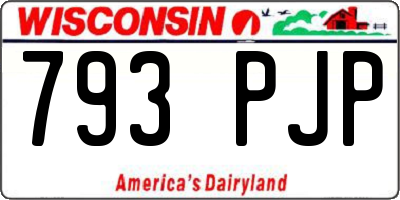 WI license plate 793PJP
