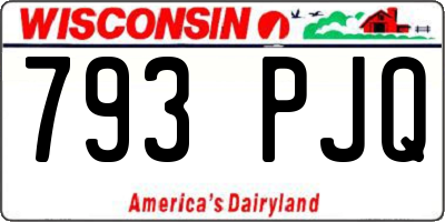 WI license plate 793PJQ