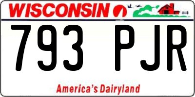 WI license plate 793PJR