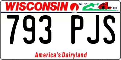 WI license plate 793PJS