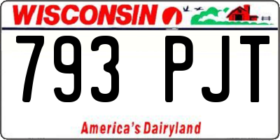 WI license plate 793PJT