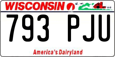 WI license plate 793PJU