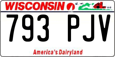 WI license plate 793PJV