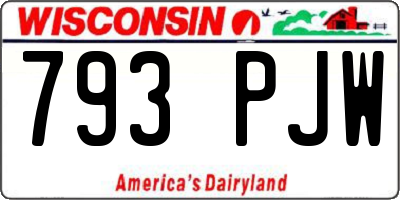 WI license plate 793PJW