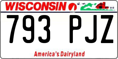 WI license plate 793PJZ