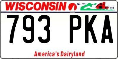 WI license plate 793PKA