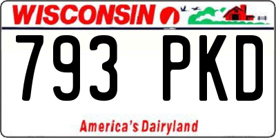 WI license plate 793PKD