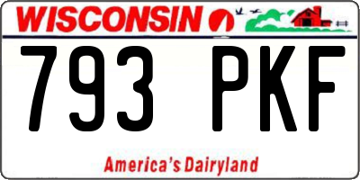 WI license plate 793PKF