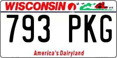 WI license plate 793PKG