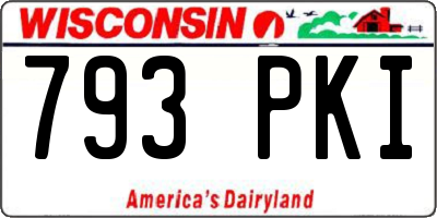 WI license plate 793PKI