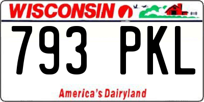 WI license plate 793PKL