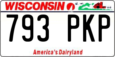 WI license plate 793PKP