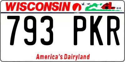 WI license plate 793PKR