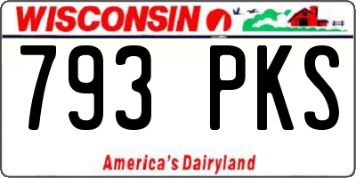 WI license plate 793PKS