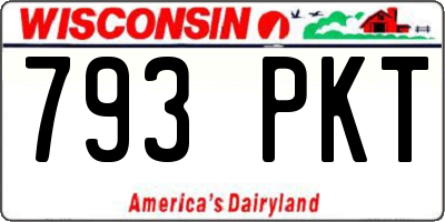 WI license plate 793PKT