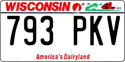 WI license plate 793PKV