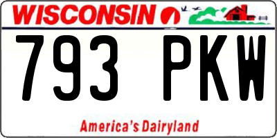 WI license plate 793PKW
