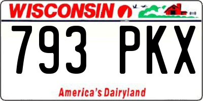 WI license plate 793PKX