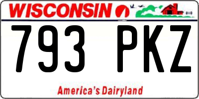 WI license plate 793PKZ