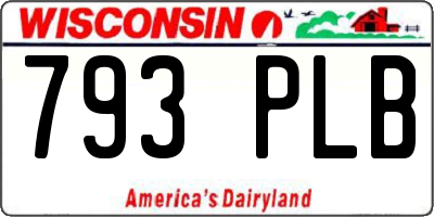 WI license plate 793PLB