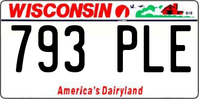 WI license plate 793PLE