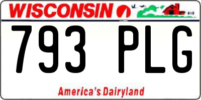 WI license plate 793PLG