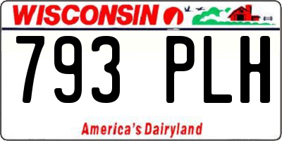 WI license plate 793PLH