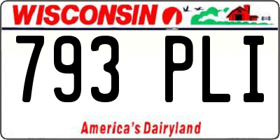 WI license plate 793PLI