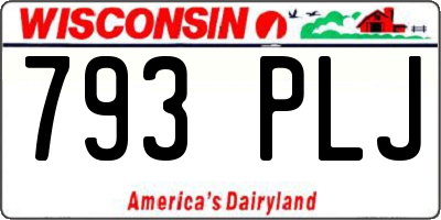 WI license plate 793PLJ