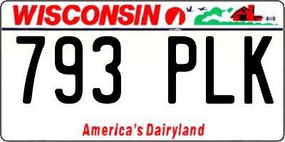 WI license plate 793PLK