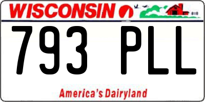 WI license plate 793PLL