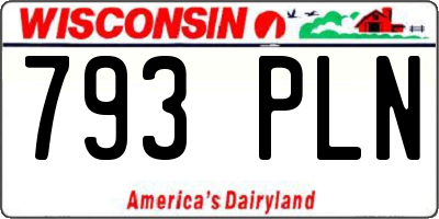 WI license plate 793PLN