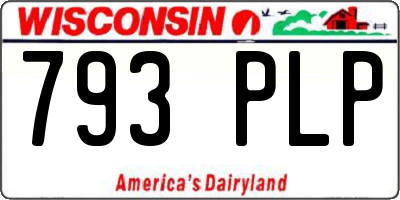 WI license plate 793PLP