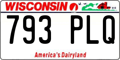 WI license plate 793PLQ