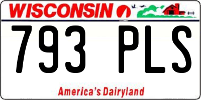 WI license plate 793PLS