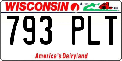 WI license plate 793PLT